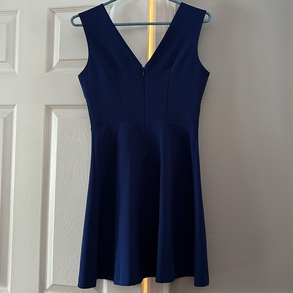 Blue Midi Dress with Sparkle Detail and Front Cutout - Picture 3 of 3